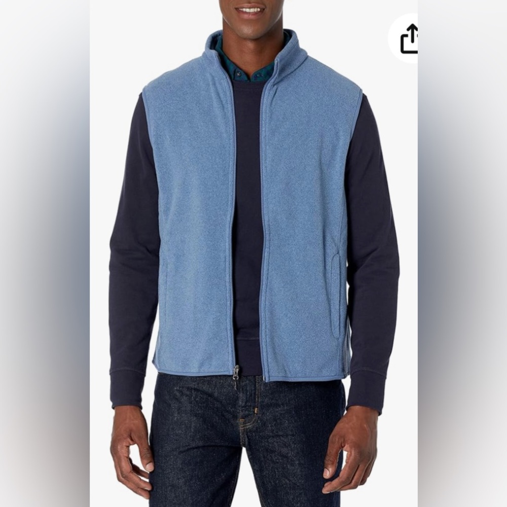 NWOT Amazon Essentials Men's Full-Zip Polar Fleece Vest